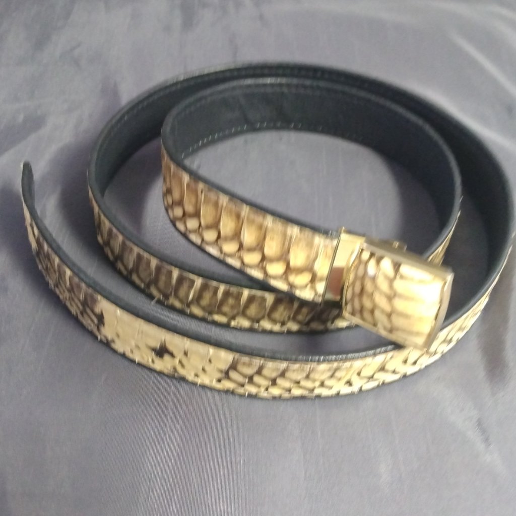 Diamond Python Snakeskin Belt Custom Made 3644